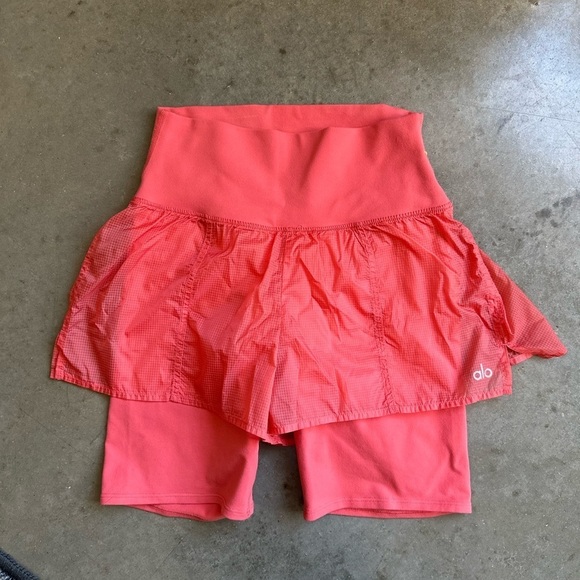 Alo Highrise circuit coral pink  shorts Xs - Picture 1 of 1